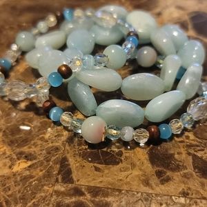 Turquoise diferent color rheinstones 4 bracelets